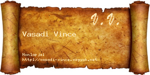Vasadi Vince névjegykártya